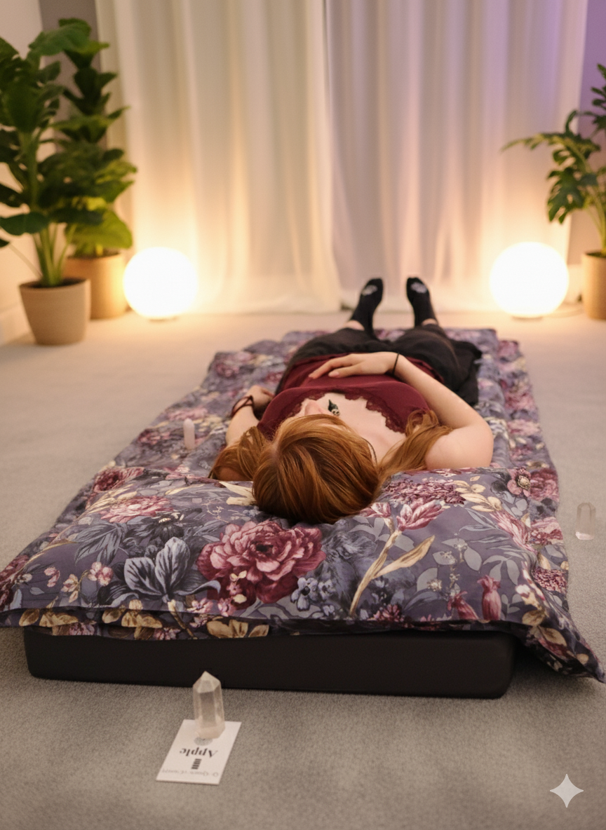 Ogham crystal session in progresss.